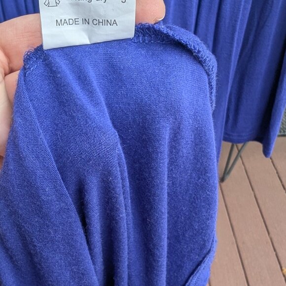 Blue Women's XXL Long Sleeve Dress with Pockets - Picture 5 of 5